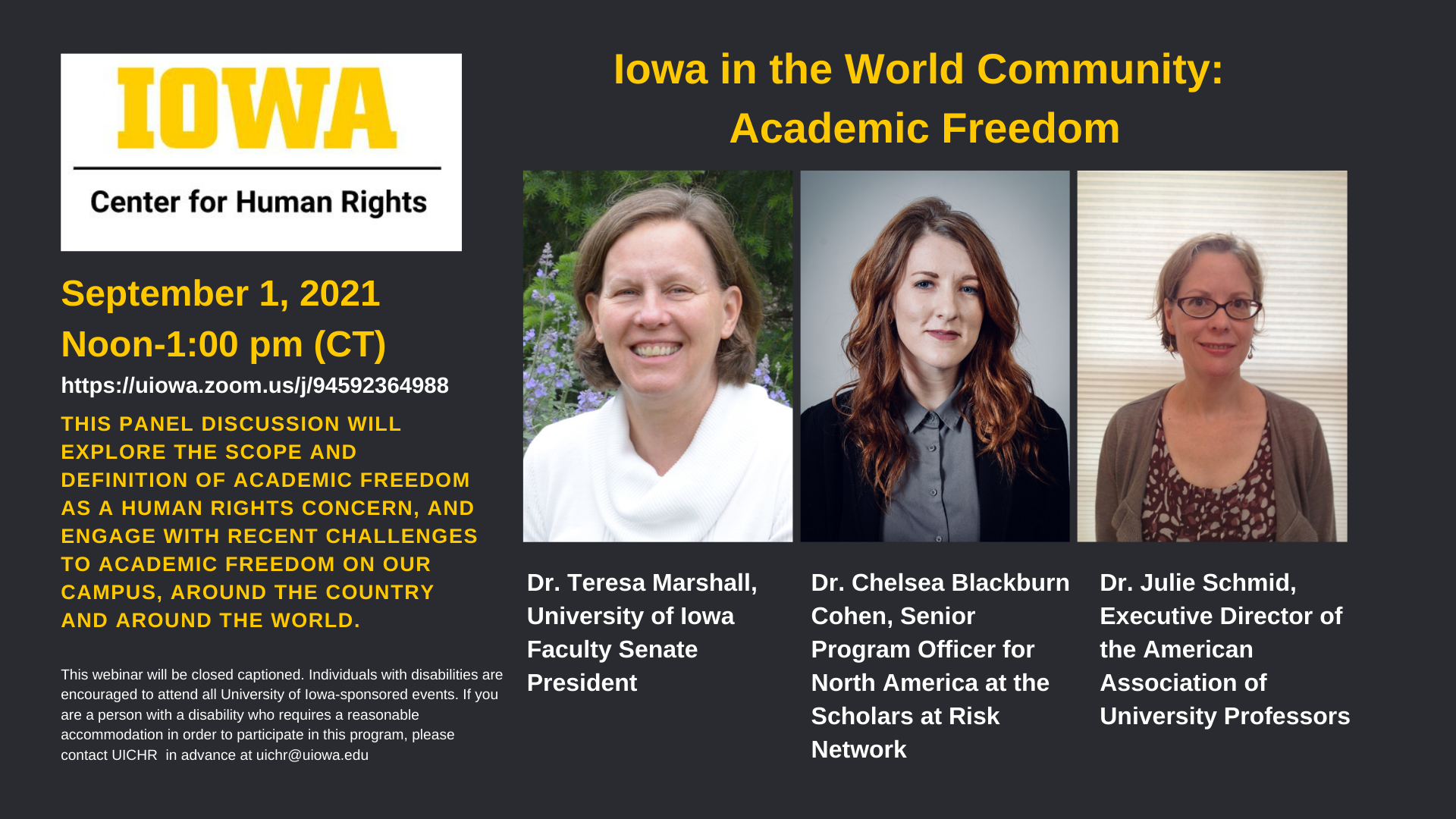 Academic Freedom Panelists Pictures
