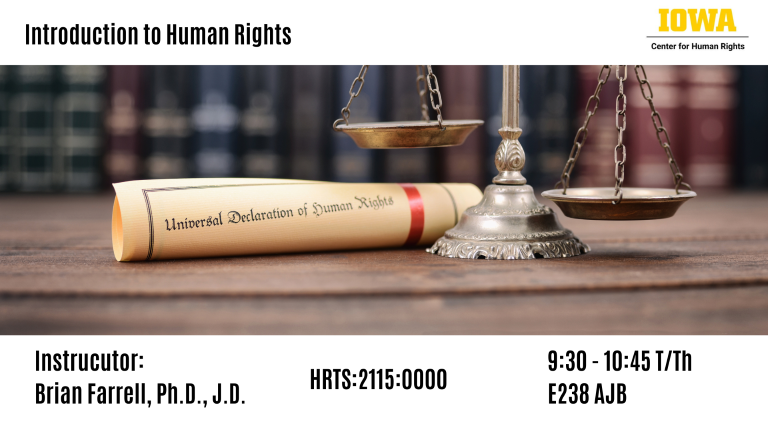 course poster Intro to Human Rights