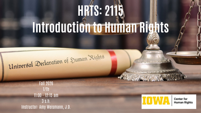 course poster Intro to Human Rights