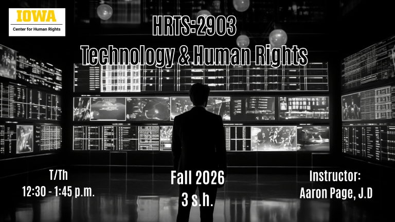 course poster for Technology and Human Rights 