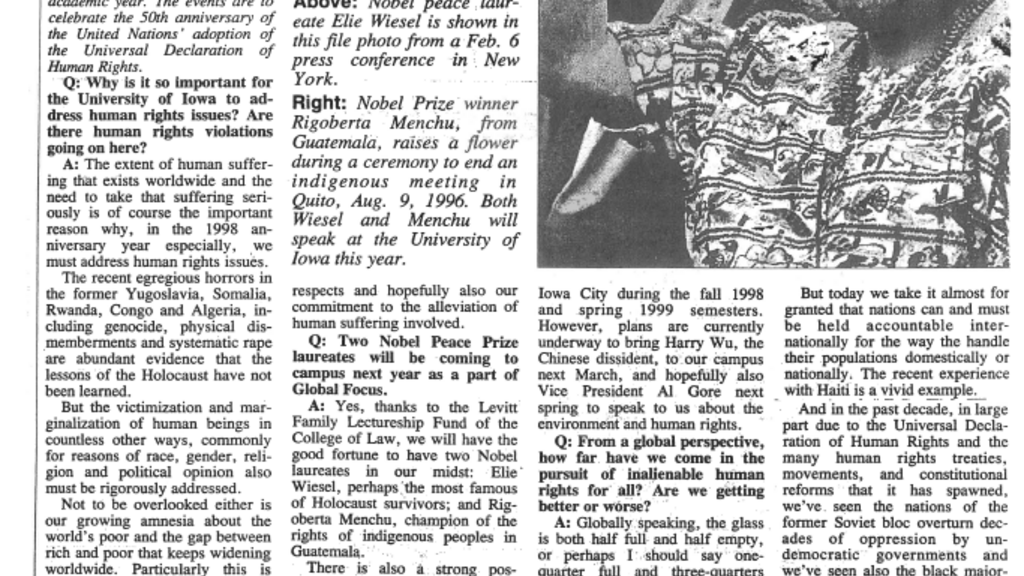 newspaper article on importance of human rights
